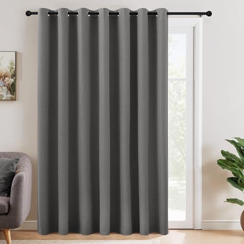 NICETOWN 100% Blackout Room Divider Curtain for Bedroom 96" L, Graphite by NICETOWN