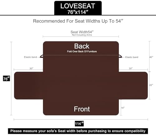 U-NICE HOME Loveseat Sofa Cover for 2 Cushion Couch, Brown/Beige - Image 6