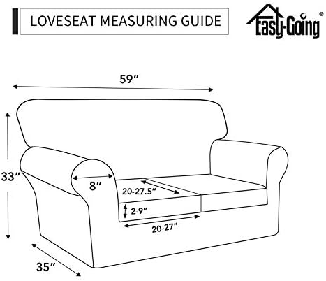 Easy-Going 3 Pieces Stretch Soft Couch Cover for Dogs - Washable Sofa Slipcover for 2 Separate Cushion Couch - Elastic Furniture Protector for Pets, Kids (Loveseat, Coffee, Medium) - Image 5