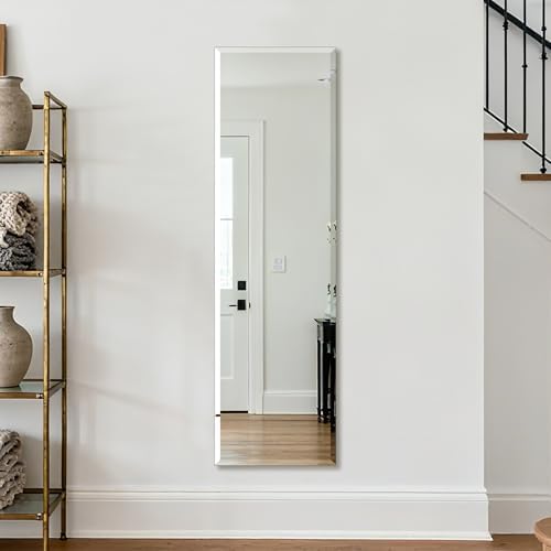 Frameless Full Length Mirror for Wall, 48x14 Inch Bathroom Vanity Mirror by Ruomeng