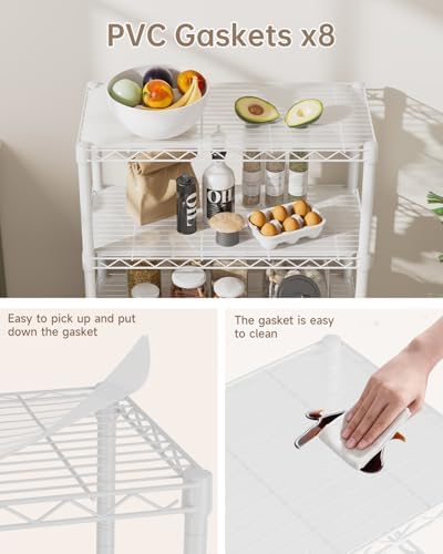Golpart Shelves Storage Shelf Wire Closet Bathroom Organizers Metal Pantry - Image 5