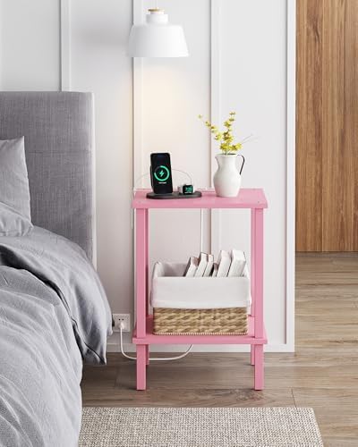 TUTOTAK End Table with Charging Station, Side Table, Nightstand - Image 6
