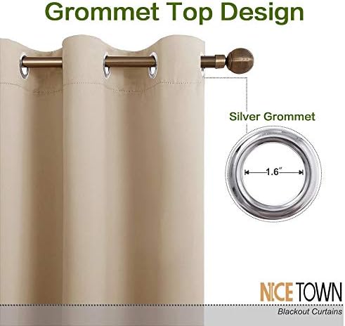 NICETOWN Room Divider Curtain Screen Partitions, Basement Hospital Medical Clinic Spa Lab Cubicle Curtain Divider Privacy Screen, Patio Door Curtain (Biscotti Beige, 1 Panel, 12.5ft Wide x 8ft Long) - Image 2