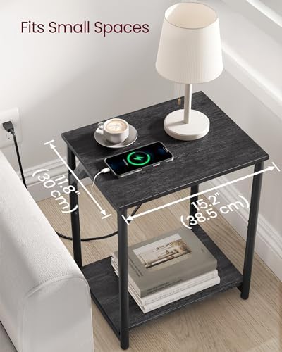 VASAGLE End Table with Charging Station, Set of 2, Small Side Tables - Image 6