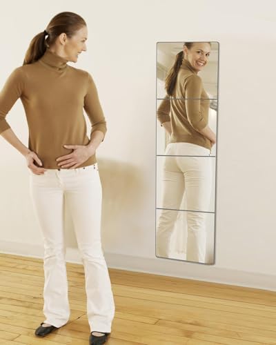 Kids Safety Shatterproof Mirror For Wall, Mirror Tiles, Made of Unbreakable Acrylic, Thick 0.12",4 Pack 12"x12", Bedroom Door Closet Mirrors, Plexiglass, Living Room Mirrors, Glassless Mirro for Kids - Image 2