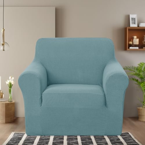U-NICE HOME Stretch Recliner Chair Cover Armchair Slipcover, Light Blue - Image 2
