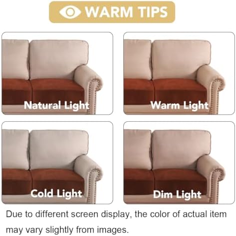 H.VERSAILTEX Velvet Stretch Couch Cushion Cover Plush Cushion Slipcover for Chair Loveseat Sofa Cushion Furniture Protector Seat Cushion Sofa Cover (2 Piece Large Sofa Cushion Covers, Rust) - Image 6