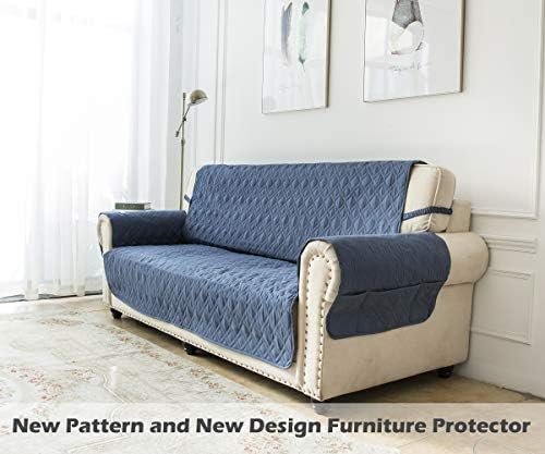 Ameritex Couch Sofa Slipcover 100% Waterproof Nonslip Quilted Furniture Protector Slipcover for Dogs, Children, Pets Sofa Slipcover Machine Washable (Blue, 68") - Image 6
