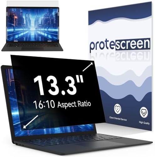 13.3 Inch Laptop Privacy Screen Compatible with Lenovo Hp Dell Acer Asus Thinkpad Envy Xps, 16:10 Aspect Removable Anti Glare Blue Light Filter Protector,13 in Computer Monitor Privacy Shield by Protescreen