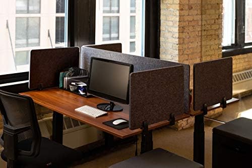 Stand Up Desk Store ReFocus Raw Clamp-On Acoustic Desk Divider Mounted Privacy Panel to Reduce Noise and Visual Distractions (Anthracite Gray, 59" x 16") - Image 3