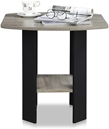 Furinno SIMPLE DESIGN Side Table, 2-Tier Modern End Table with Soft Edges, Open Shelves Night Stand, Bedside Table, for Living Room, Bedroom, French Oak - Image 5
