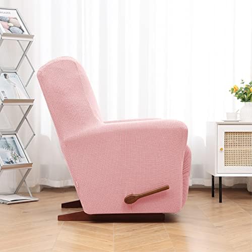KEKUOU Recliner Chair Covers, 1-Piece Lazy Boy Recliner Covers, Dusty Pink - Image 3