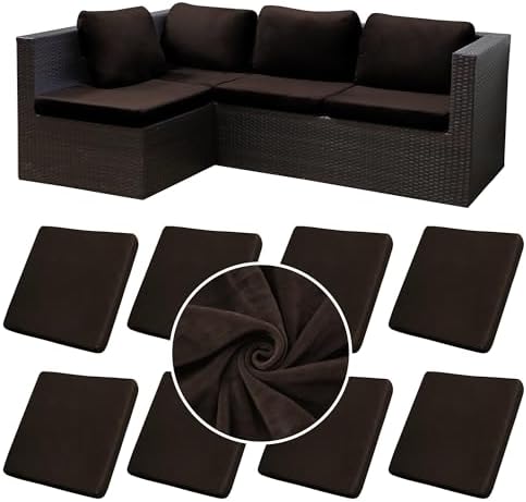 8 Pcs Outdoor Cushion Covers, Patio Sofa Cushion Covers Replacement by BIETYONE