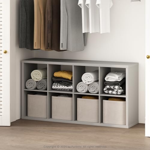Furinno Cubic Extra Thick 8-Cube Closet Organizers and Storage, Light Grey by Furinno-FitsYourSpaceFitsYourBudget