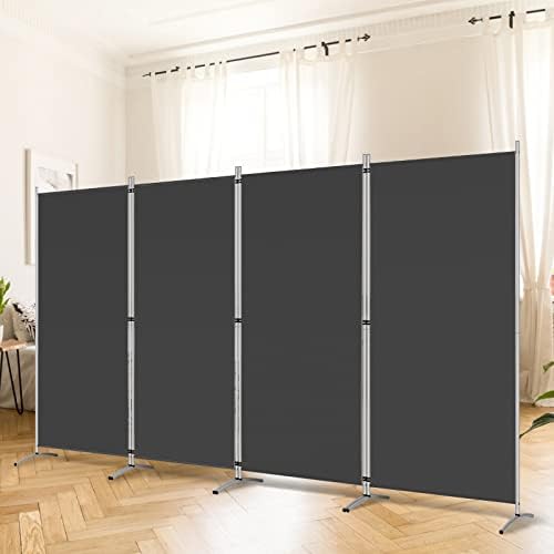 RANTILA 4 Panel Room Divider, 6 Ft Tall Folding Privacy Screen Room Dividers, Freestanding Room Partition Wall Dividers, 136''W x 20''D x 71''H, Black by RANTILA
