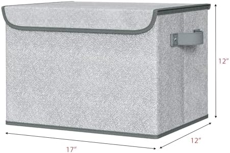 Univivi Decorative Fabric Storage Boxes with Lids, 4 Pack, Gray - Image 2