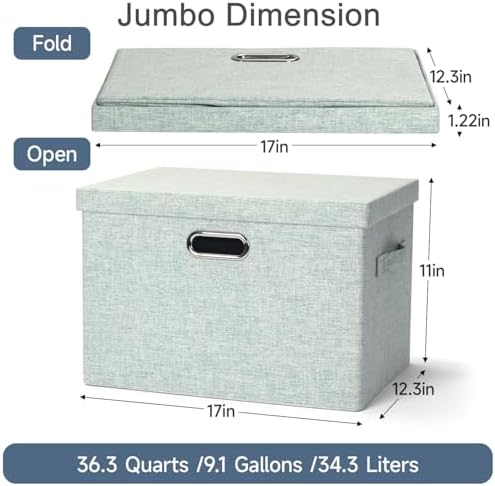 Storage Bins with Lids Fabric Closet Organizers Cubes Office Organization - Image 2