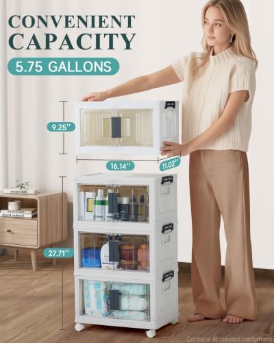 OlarHike 23QT Storage Bins with Lids for Closet, Office, Dorm, 3 Pack - Image 6