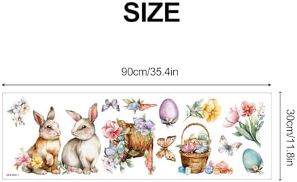 ANNA QUEEN Easter Bunny Wall Decals Peel and Stick Watercolor Rabbit Easter Egg Wall Stickers Removable Vinyl Spring Wall Decor for Kids Room Nursery Bedroom Classroom Holiday Wall Art - Image 2