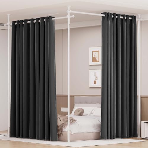 Room Divider No Driling Curtain Rods,Wide Wall Divider for Room Separation by HOMSCREENER