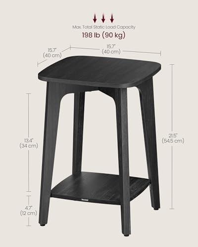 VASAGLE Side Table, 2-Tier Small Square End Table, Nightstand - Image 3