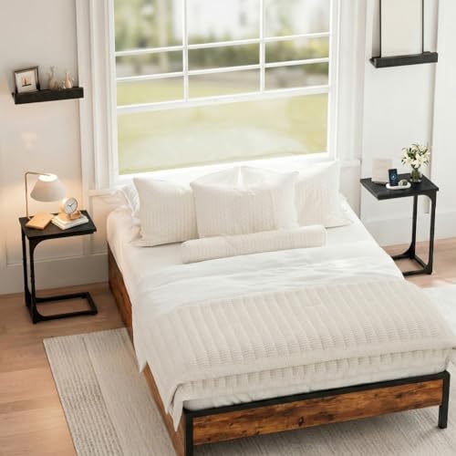 TEMI C Shaped End Table for Couch - Small Side Table and TV Tray for Eating or Laptop, Accent Desk for Chair or Sofa, Easy Assembly, Space-Saving Design for Living Room or Bedroom,Black - Image 6