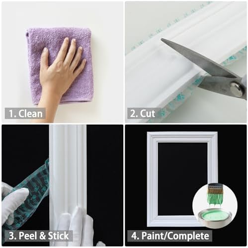 Trimold 118" x 2.4" Lightweight Peel and Stick Chair Rail Molding, Flexible Accent Wall Trim for Home Decoration & Protection - Image 7
