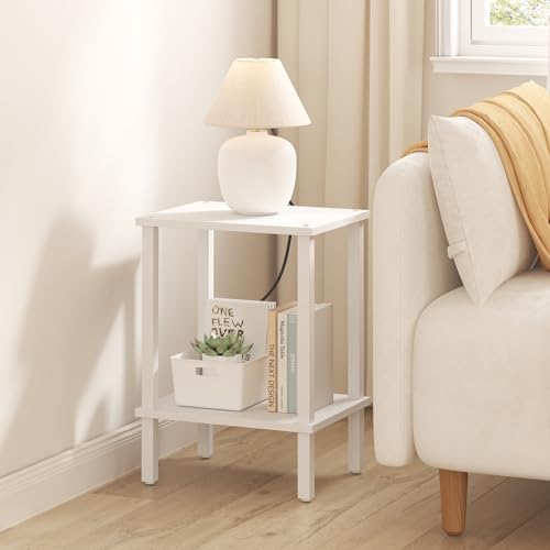 TUTOTAK End Table, Side Table, Nightstand, 2-Tier Storage Shelf - Image 3
