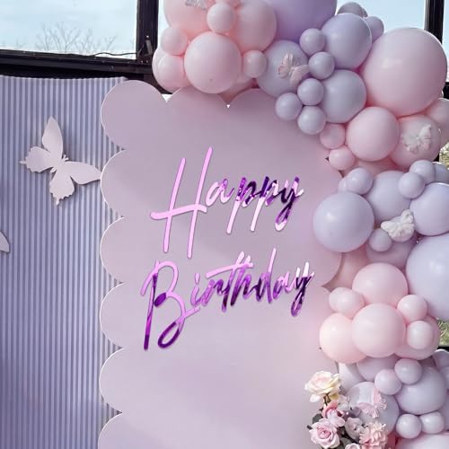 Yousoontic Happy Birthday Sign for Backdrop, 23 x 20 Inch, Classic, Purple - Image 2