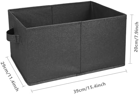 Collapsible Storage Bins, Foldable Organizers and Storage Baskets Cube Storage Bin for Bedroom Living Room, Black, 15.4x11.4x7.9inch, 4 Pack - Image 2