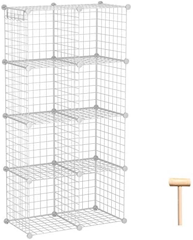 C&AHOME Wire Cube Storage, 8-Cube Organizer Metal C Grids Storage, White by CAHOME