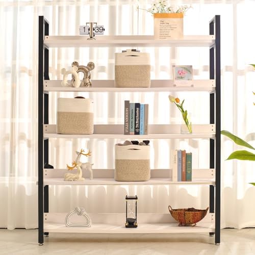 ICERZCZ 13 Inch Cube Closet Storage Bins, Woven Cotton Rope Organizer Baskets for Organizing & Shelves, Books, Towels, Clothes, Toys, 13x13x13 in, Off White & Brown (Pack of 3) - Image 4
