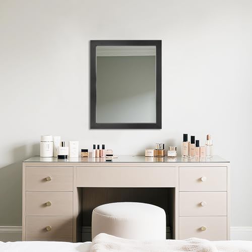 Rectangular Wall Mirror 20x16 Inch Bathroom Mirror for Over Sink, Black - Image 2