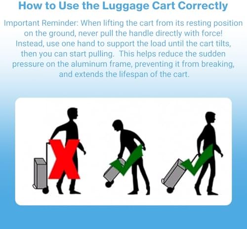 Vsaikeo Small Folding Hand Truck Dolly with 2 Wheels, Foldable Luggage Cart - Image 5