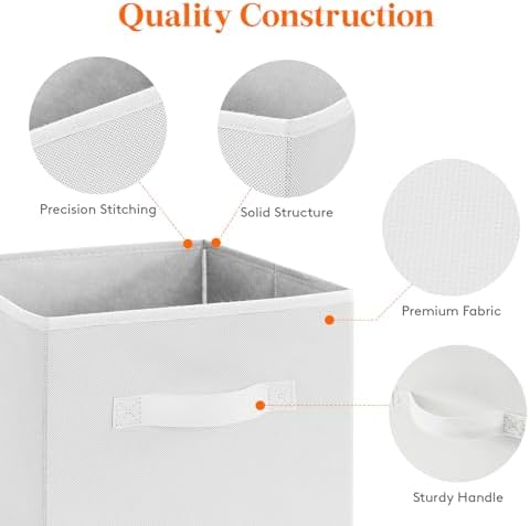 Lifewit Storage Cubes, 11 Inch Organizer Bins, 18L White, 6 Packs - Image 3