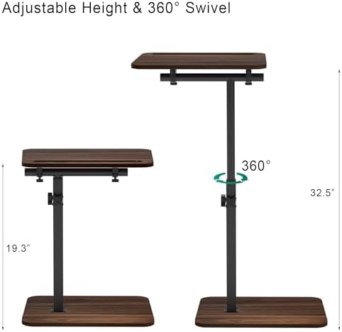 360° Swivel Sofa Side Table for Couch, Set of 2 - Image 2