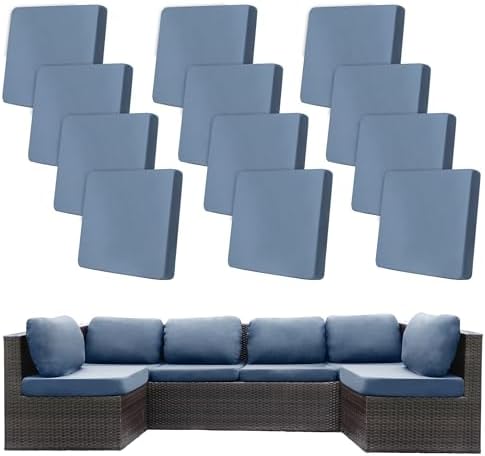 12 Pcs Outdoor Cushion Covers, Patio Sofa Cushion Covers Replacement by BIETYONE