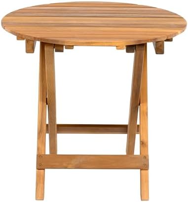 Christopher Knight Home Aurl 17.75" W Outdoor Acacia Wood Side Table, Round End Table, Slats Panel Design, Foldable and Adjustable Small Coffee Desk, Sofa Side Desk, No Assembly Needed, 175lbs Teak - Image 7