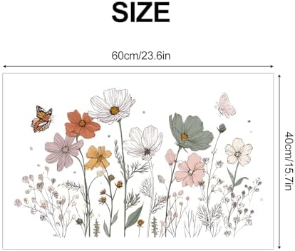 ANNA QUEEN Botanical Flower Wall Decals Peel and Stick, Minimalist Wildflower Wall Stickers, Floral Wall Decor Removable Vinyl Wall Art for Bedroom Living Room Home Decor - Image 2