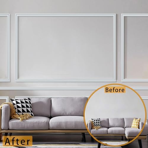 Hungbak 480"L x 0.9"W Peel and Stick Chair Rail Panel Molding, Pre-Primed Trim for Home Decoration & Wall Protection - Image 4