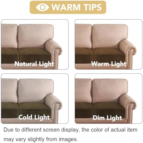 H.VERSAILTEX Velvet Stretch Couch Cushion Cover Plush Cushion Slipcover for Chair Loveseat Sofa Cushion Furniture Protector Seat Cushion Sofa Cover (2 Piece Large Sofa Cushion Covers, Bronze Brown) - Image 6