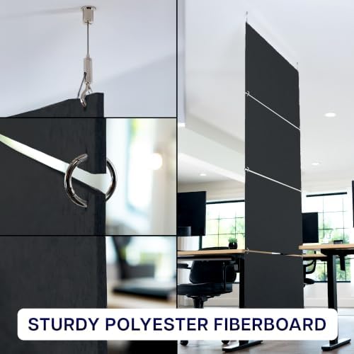 VIVO Black 45 x 95 in Acoustic Modular Hanging Panels, PP-C45B - Image 4