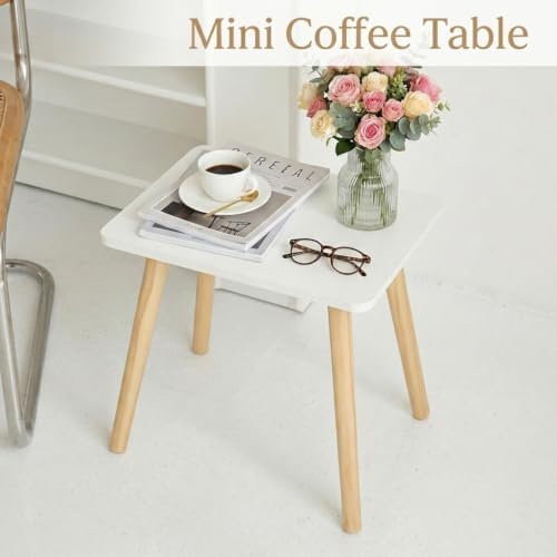 FORAOFUR Small Side Table, Modern Wood Mini Coffee Table, Easy Assembly Compact End Table for Living Room Bedroom Sofa, Minimalist White Accent Furniture for Small Spaces - Image 6
