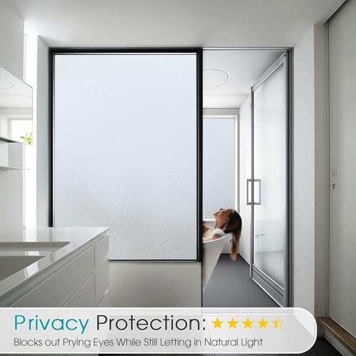 Coavas Frosted Glass Window Privacy Film, Static Cling, 23.6" x 393.7" - Image 2