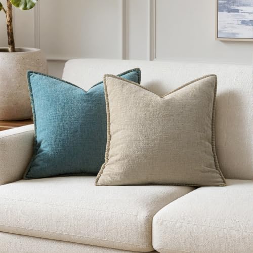 MIULEE Decorative Couch Throw Pillow Covers 20x20 Inch Light Taupe 2 Pack - Image 4