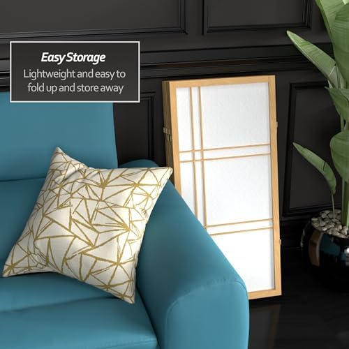 3 ft. Short Double Cross Shoji Screen - Natural - 6 Panels - Image 3