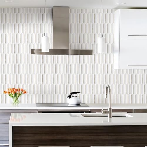 Vamos Tile Peel and Stick Backsplash Seamless Tile,1-Sheet Stick on Backsplash for Kitchen,Dolomite Gray and White+Light Gold Metal Self Adhesive PVC Tiles（Sample） - Image 4