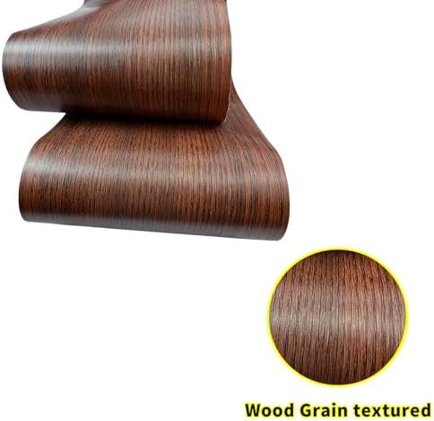 Teemall 10M Black Wood Grain Removable PVC Waterproof Border Wall Decor Removable Self Adhesive Kitchen Bathroom Tiles Sticker Wallpaper 4.2x390 (Brown, 2" x 390") - Image 4