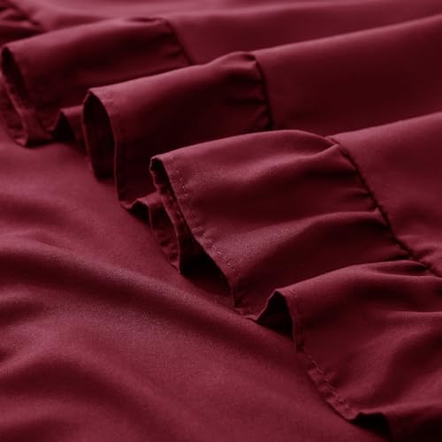 KKJIAF 2 Pack Ruffle Pillow Cases 22x22 Inches, Burgundy - Image 7