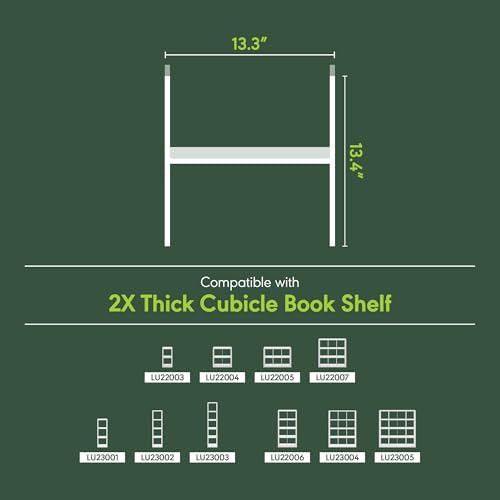 Furinno Cubicle H-Shelf Cube Insert, 2-Tier Cube Organizer, Black Oak - Image 3